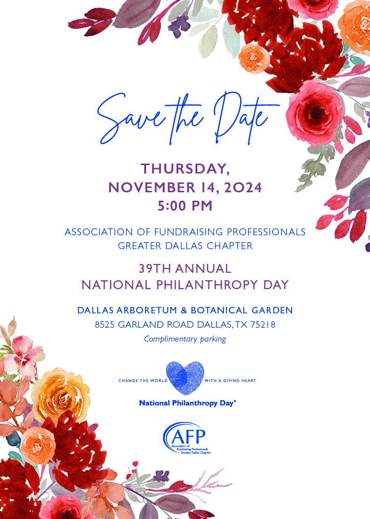 AFP Greater Dallas Chapter National Philanthropy Day Thursday